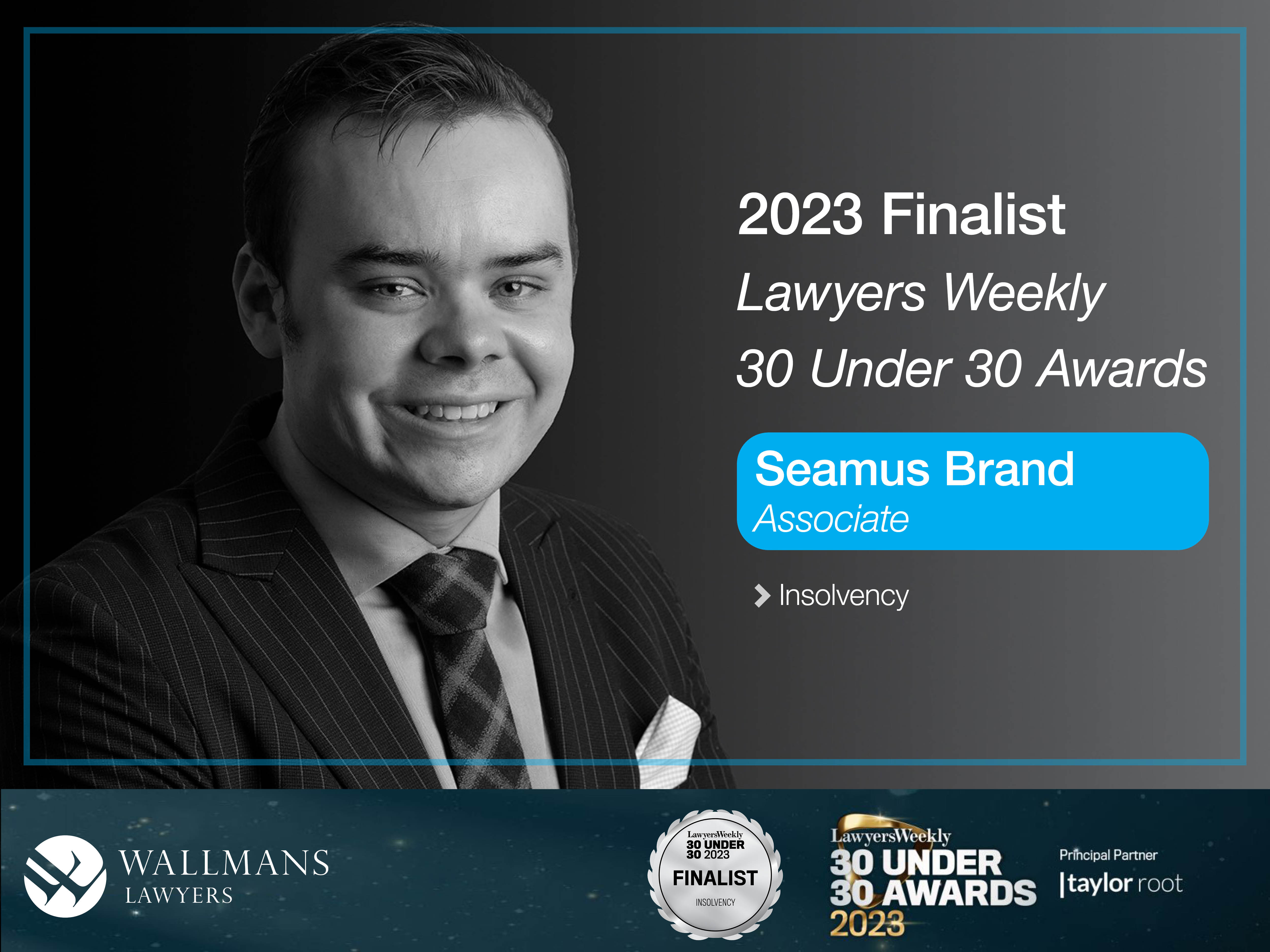 Seamus Brand finalist in 30 under 30 awards
